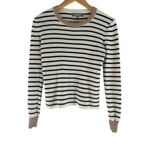Marled Size XS Striped Sweater with‎ Gold Details Black Cream Gold